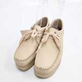 Clarks ワラビー UK5 1/2 レザー 革 厚底 シューズ・靴 ベージュ レディース クラークス【中古】6-0208G◎