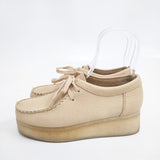 Clarks ワラビー UK5 1/2 レザー 革 厚底 シューズ・靴 ベージュ レディース クラークス【中古】6-0208G◎