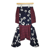 JILLSTUART 花柄 スリット 切替 092-7120015 ロングスカート ネイビー レッド レディース ジルスチュアート【中古】6-0326M∞