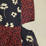 JILLSTUART 花柄 スリット 切替 092-7120015 ロングスカート ネイビー レッド レディース ジルスチュアート【中古】6-0326M∞