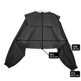 THE RERACS SUPER SHORT P/P COLLARLESS BLOUSE 定価39600円 23SS-REBL-354L セーラーカラー ジャケット ブラック レディース ザリラクス【中古】6-0325M∞