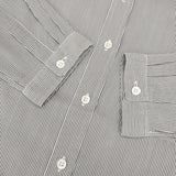 MARGARET HOWELL 578-7253014 STRIPE SILK COTTON SHIRT シルクコットン 長袖シャツ グレー レディース マーガレットハウエル【中古】6-0124M∞