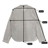 MARGARET HOWELL 578-7253014 STRIPE SILK COTTON SHIRT シルクコットン 長袖シャツ グレー レディース マーガレットハウエル【中古】6-0124M∞