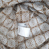 COMME CA コットンローンサマルカンドタイル柄 ロングシャツ 15-10HC12 ワンピース ブラウン ホワイト レディース コムサ【中古】6-0601S∞