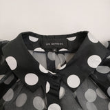 LEE MATHEWS シルク シアードットシャツ 滝沢眞規子愛用 サイズ00 ブラウス シャツ ブラック ホワイト レディース リーマシュー【中古】5-1022S♪