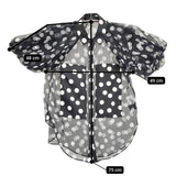 LEE MATHEWS シルク シアードットシャツ 滝沢眞規子愛用 サイズ00 ブラウス シャツ ブラック ホワイト レディース リーマシュー【中古】5-1022S♪