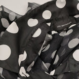 LEE MATHEWS シルク シアードットシャツ 滝沢眞規子愛用 サイズ00 ブラウス シャツ ブラック ホワイト レディース リーマシュー【中古】5-1022S♪