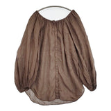 Deuxieme Classe Romanticブラウス スモック 定価28600円 リネン ギャザー シャツ ブラウン レディース ドゥーズィエムクラス【中古】5-1022M♪