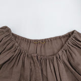 Deuxieme Classe Romanticブラウス スモック 定価28600円 リネン ギャザー シャツ ブラウン レディース ドゥーズィエムクラス【中古】5-1022M♪