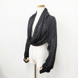 Yohji Yamamoto レースボレロ アームウォーマー サイズ2 ストール ブラック レディース ヨウジヤマモト【中古】5-1128G◎