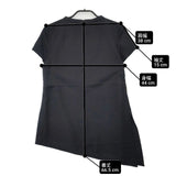 marimekko アシンメトリー コットンストレッチ 半袖 ブラウス シャツ ブラック レディース マリメッコ【中古】6-0601S∞