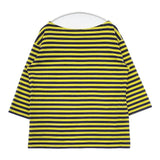 marimekko Pikasso ピカッソ ボーダー コットン カットソー チュニック イエロー ネイビー レディース マリメッコ【中古】6-0322M∞
