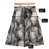 marimekko simpukka コットン ロングスカート ベージュ ブラック レディース マリメッコ【中古】6-0322M∞