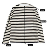 UNTITLED ストレッチ素材 サイズ4 長袖Ｔシャツ カットソー ロンＴ オフホワイト ネイビー レディース アンタイトル【中古】6-0124M∞