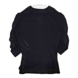 anuke Gather Velour Blouse 定価13200円 64240402 ベロア ブラウス シャツ ブラック レディース アンヌーク【中古】5-1126T∞