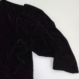 anuke Gather Velour Blouse 定価13200円 64240402 ベロア ブラウス シャツ ブラック レディース アンヌーク【中古】5-1126T∞