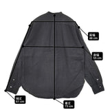 THE LIBRARY 175-4150005 日本製 サイズS リネン バンドカラー 長袖シャツ 24SS ブラック レディース ザ ライブラリー【中古】6-0322M∞