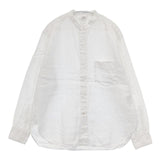 THE LIBRARY 日本製 175-3150007 サイズS リネン バンドカラー 長袖シャツ 23SS ホワイト レディース ザ ライブラリー【中古】6-0322M∞