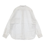THE LIBRARY 日本製 175-3150007 サイズS リネン バンドカラー 長袖シャツ 23SS ホワイト レディース ザ ライブラリー【中古】6-0322M∞