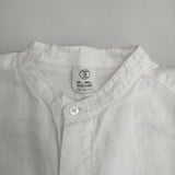 THE LIBRARY 日本製 175-3150007 サイズS リネン バンドカラー 長袖シャツ 23SS ホワイト レディース ザ ライブラリー【中古】6-0322M∞