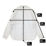 THE LIBRARY 日本製 175-3150007 サイズS リネン バンドカラー 長袖シャツ 23SS ホワイト レディース ザ ライブラリー【中古】6-0322M∞