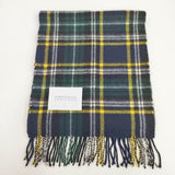 W. J. HENDERSON SCOTLAND ウールアンゴラタータンチェックウーブンスカーフ 定価11000円 マフラー グリーン ネイビー レディース ダブル ジェイ ヘンダーソン スコットランド【中古】5-1120T◎