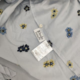 RhodolirioN フローラル 花柄 刺繍 ノースリーブ ブラウス シャツ ライトブルー レディース ロドリリオン【中古】6-0601S∞