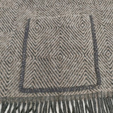 LAPUAN KANKURIT ポケットショール ブランケット マフラー ウール ストール ブラウン チャコールグレー レディース ラプアン カンクリ【中古】5-1120T◎