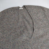 IENA ホールガーメントコクーンVネックプルオーバーニット 定価13200円 ウール セーター ニット グレー ミックス レディース イエナ【中古】5-1126T∞