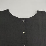cinq symphonie ドット刺繍 七分袖 ブラウス シャツ ブラック レディース サンクサンフォニー【中古】6-0322M∞