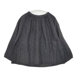 NATURAL LAUNDRY 7192T-001 リネン 総柄 プルオーバー ブラウス シャツ チャコールグレー レディース ナチュラルランドリー【中古】6-0322M∞