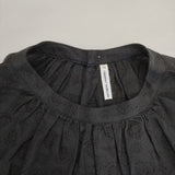 NATURAL LAUNDRY 7192T-001 リネン 総柄 プルオーバー ブラウス シャツ チャコールグレー レディース ナチュラルランドリー【中古】6-0322M∞