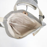 LILY リリー REAL MIND 日本製 炭染帆布 キャンバス ショルダーバッグ グレー レディース【中古】6-0104G∞