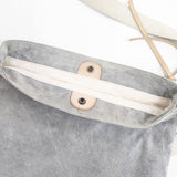 LILY リリー REAL MIND 日本製 炭染帆布 キャンバス ショルダーバッグ グレー レディース【中古】6-0104G∞