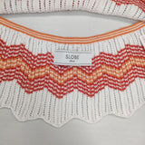 SLOBE IENA マルチボーダーホルターネックニット 定価7700円 セーター ニット 24SS オレンジ レッド ホワイト レディース スローブイエナ【中古】6-0325M∞