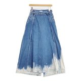TANAKA THE WIDE SKIRT PANTS 定価49500円 ワイドスカートパンツ2WAYブリーチUSED加工 ST-152 デニムパンツ ブルー レディース タナカ【中古】6-0202G∞
