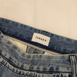 TANAKA THE WIDE SKIRT PANTS 定価49500円 ワイドスカートパンツ2WAYブリーチUSED加工 ST-152 デニムパンツ ブルー レディース タナカ【中古】6-0202G∞