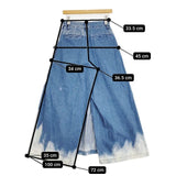 TANAKA THE WIDE SKIRT PANTS 定価49500円 ワイドスカートパンツ2WAYブリーチUSED加工 ST-152 デニムパンツ ブルー レディース タナカ【中古】6-0202G∞