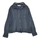 INHERIT COTTON LACE レース 長袖シャツ ネイビー メンズ インヘリット【中古】6-0411M∞
