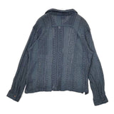 INHERIT COTTON LACE レース 長袖シャツ ネイビー メンズ インヘリット【中古】6-0411M∞