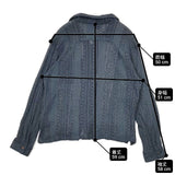 INHERIT COTTON LACE レース 長袖シャツ ネイビー メンズ インヘリット【中古】6-0411M∞