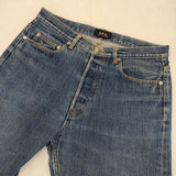 A.P.C. STANDARD ボタンフライ 赤耳セルビッジ 日本製 W31 デニムパンツ イーストバイウエスト期 90s-00s ブルー メンズ アーペーセー【中古】6-0104G∞