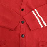 DRESSTERIOR コットンカシミヤ スムースカーディガン D刺繍 ニット カーディガン レッド メンズ ドレステリア【中古】5-1205T∞