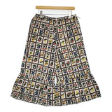 45R/45rpm インドカディフルールシャンブルプリントのラッパーパンツ ベージュ ブラウン レディース フォーティーファイブアールピーエム【中古】5-1026M♪