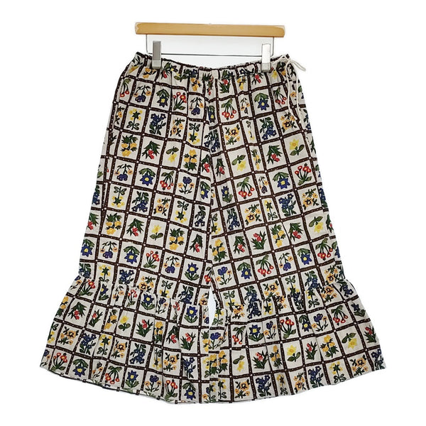 45R/45rpm インドカディフルールシャンブルプリントのラッパーパンツ ベージュ ブラウン レディース フォーティーファイブアールピーエム【中古】5-1026M♪