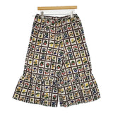 45R/45rpm インドカディフルールシャンブルプリントのラッパーパンツ ベージュ ブラウン レディース フォーティーファイブアールピーエム【中古】5-1026M♪