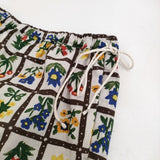 45R/45rpm インドカディフルールシャンブルプリントのラッパーパンツ ベージュ ブラウン レディース フォーティーファイブアールピーエム【中古】5-1026M♪