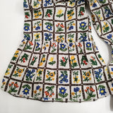 45R/45rpm インドカディフルールシャンブルプリントのラッパーパンツ ベージュ ブラウン レディース フォーティーファイブアールピーエム【中古】5-1026M♪