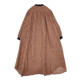 fog linen work チェック リネン リトアニア製 ワンピース オレンジ ネイビー レディース フォグリネンワーク【中古】6-0117M∞