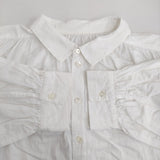 JURGEN LEHL イエローレーベル コットン インド製 J0137FB106 ギャザーシャツ ワンピース ホワイト レディース ヨーガンレール【中古】5-1108M♪